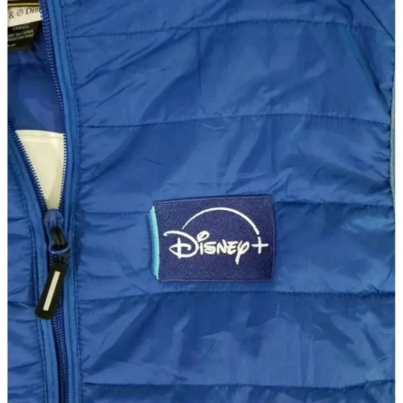 Disney+ Day Disney Plus Embroidered Blue Lightweight Insulated Zip Vest Size S - Picture 5 of 8